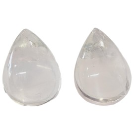 BRINCO QUARTZO ROSA GOTA EM PRATA 925 - ID 6914