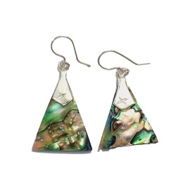 Brinco Abalone e Madre Perola em Prata 925 - Id 5880