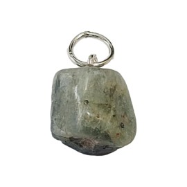 PINGENTE AGUA MARINHA NATURAL ROLADO EM PRATA 925 - ID 6339