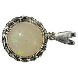 PINGENTE OPALA REDONDA EM PRATA 925 - ID 6851