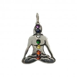  Pingente Chakras com Pedras em Prata 925 - ID 5937