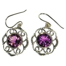 BRINCO AMETISTA EM PRATA 925 - ID 7033
