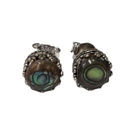 Brinco Abalone Redonda Em Prata - Id 5812