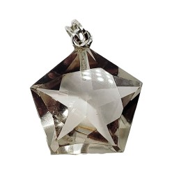 Pingente Citrino  Forma Estrela Em Prata 925 - Id 5415
