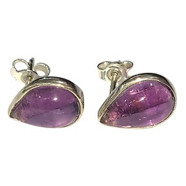 BRINCO AMETISTA GOTA EM PRATA 925 - ID 6990