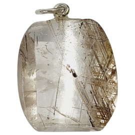 PINGENTE CRISTAL RUTILADO NATURAL EM PRATA 925 - ID 6031
