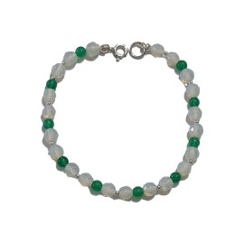 Pulseira Opalina Com Jade Em Prata  - Id 5849