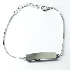 Pulseira Infantil Lisa Em Prata 925 - Id 5156