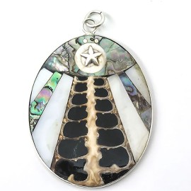 Pingente Abalone E Madre P�rola Em Prata - Id 2324