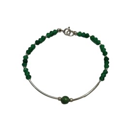 PULSEIRA JADE EM PRATA 925 - ID 6219
