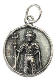 Pingente Tranca Rua Medalha Em Prata 925 - Id 6571