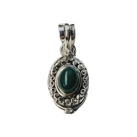 PINGENTE RELICARIO JADE EM PRATA 925 - ID 6085