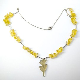 Colar Citrino Em Prata - Id 2057