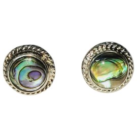 BRINCO ABALONE REDONDA TARRAXA EM PRATA 925 - ID 7098