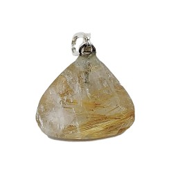 Pingente Citrino Rutilado Triangulo Em Prata 925 - Id 5414