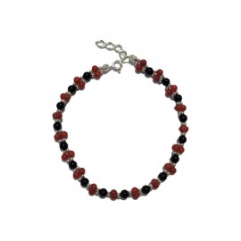 Pulseira Onix E Coral Com Prata 925 - Id 5928 