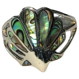 ANEL ABALONE CONCHA EM PRATA 925 - ID 7122