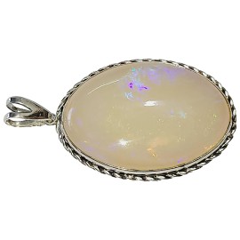 PINGENTE OPALA OVAL EM PRATA 925 - ID 6843