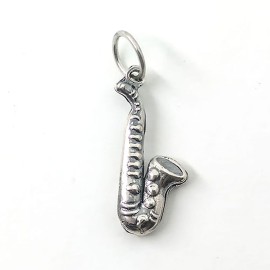 Pingente Saxofone Em Prata - Id 2819