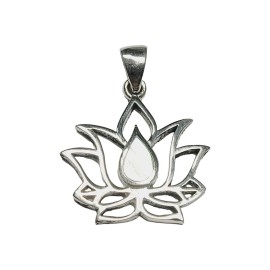 PINGENTE MADRE PEROLA FLOR DE LOTUS EM PRATA 925 - ID 6602