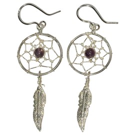 BRINCO FILTRO DO SONHOS COM AMETISTA EM PRATA 925 - ID 7060