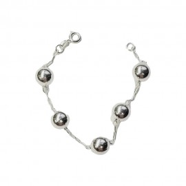 PULSEIRA BOLAS 6 EM PRATA 925 - ID 6063