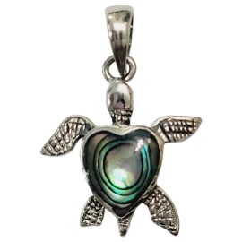 PINGENTE ABALONE TARTARUGA EM PRATA 925 * ID 7043