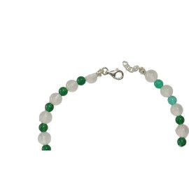 PULSEIRA QUARTZO ROSA E JADE EM PRATA 925 - ID 6542