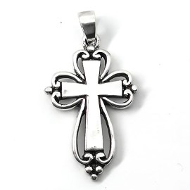 Pingente Cruz De Prata - Id 2614