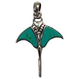 PINGENTE TURQUESA RAIA EM PRATA 925 - ID 6784