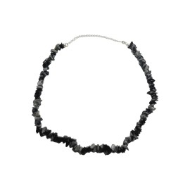 COLAR CHOKER OBSIDIANA EM PRATA 925 - ID 6638