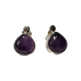 Brinco Ametista Gota Em Prata - Id 5808