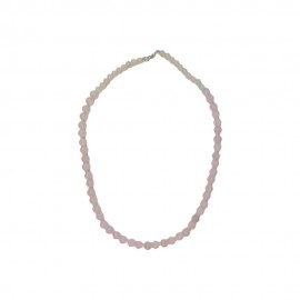 COLAR QUARTZO ROSA NATURAL EM PRATA 925 - ID 6107 