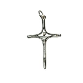 PINGENTE CRUCIFIXO JESUS LISO EM PRATA 925 - ID 6895
