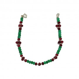  Pulseira Jade E Rubi Em Prata 925 - Id 5939