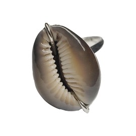 ANEL BUZIO AFRICANO NATURAL EM PRATA 925 - ID 6632