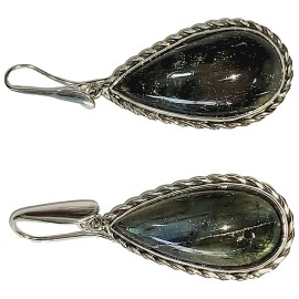 BRINCO LABRADORITA GOTA EM PRATA 925 - ID 6862