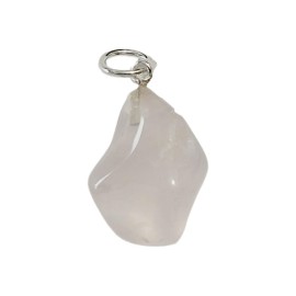 PINGENTE QUARTZO ROSA NATURAL EM PRATA 925 - ID 6334