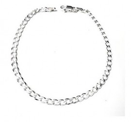 Pulseira Elo 1x1 Diamantado Italiana Em Prata 925 - Id 4891