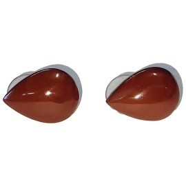 BRINCO JASPE MOGNO GOTA TARRACHA EM PRATA 925 - ID 6835