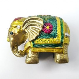 Estatua Elefante Indiano-resina Pintada - Id 3980