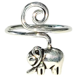 ANEL P� OU FALANGE ELEFANTE EM PRATA 925 - ID 7134