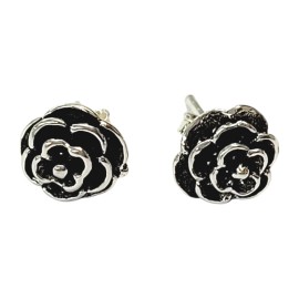 BRINCO ROSA MINI TARRAXA EM PRATA 925 ID 7015